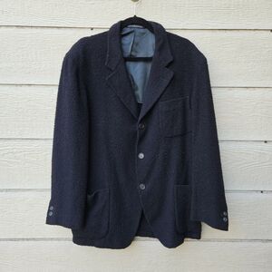 Ermenegildo Zegna Soft black boucle knit wool-blend jacket SEE MEASUREMENTS